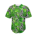 Exotic Tropical Leaves Pattern Print Men's Baseball Jersey