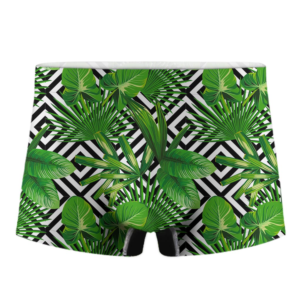 Exotic Tropical Leaves Pattern Print Men's Boxer Briefs