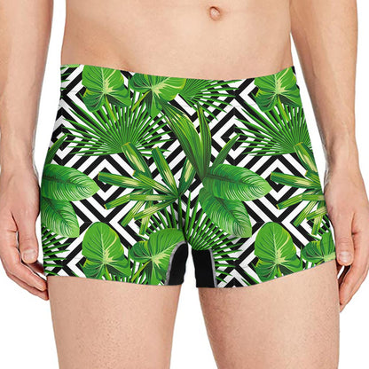 Exotic Tropical Leaves Pattern Print Men's Boxer Briefs