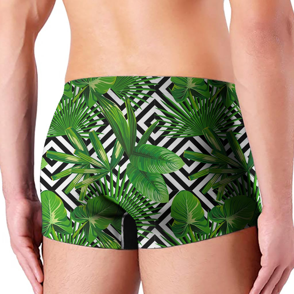 Exotic Tropical Leaves Pattern Print Men's Boxer Briefs