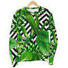 Exotic Tropical Leaves Pattern Print Men's Crewneck Sweatshirt GearFrost