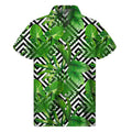 Exotic Tropical Leaves Pattern Print Men's Short Sleeve Shirt