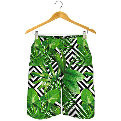 Exotic Tropical Leaves Pattern Print Men's Shorts