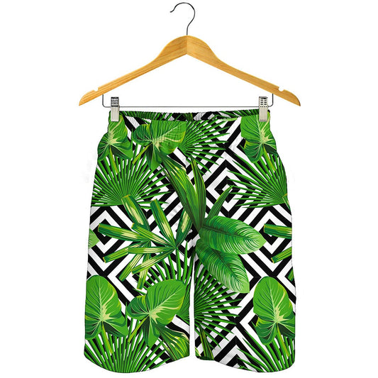 Exotic Tropical Leaves Pattern Print Men's Shorts