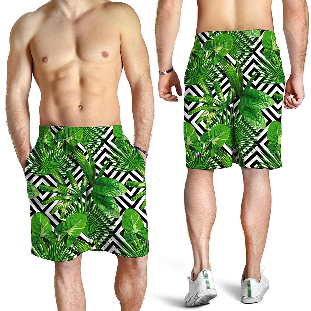 Exotic Tropical Leaves Pattern Print Men's Shorts