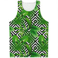 Exotic Tropical Leaves Pattern Print Men's Tank Top