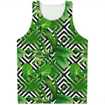 Exotic Tropical Leaves Pattern Print Men's Tank Top