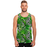 Exotic Tropical Leaves Pattern Print Men's Tank Top