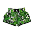 Exotic Tropical Leaves Pattern Print Muay Thai Boxing Shorts