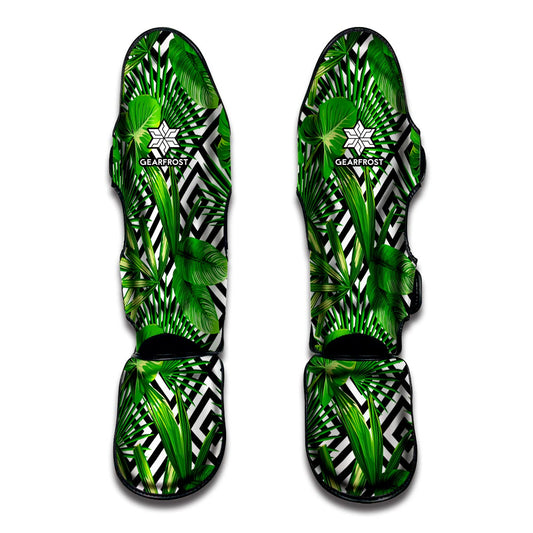 Exotic Tropical Leaves Pattern Print Muay Thai Shin Guard