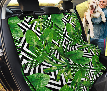 Exotic Tropical Leaves Pattern Print Pet Car Back Seat Cover