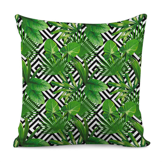 Exotic Tropical Leaves Pattern Print Pillow Cover