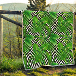 Exotic Tropical Leaves Pattern Print Quilt