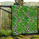 Exotic Tropical Leaves Pattern Print Quilt