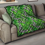 Exotic Tropical Leaves Pattern Print Quilt