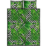 Exotic Tropical Leaves Pattern Print Quilt Bed Set