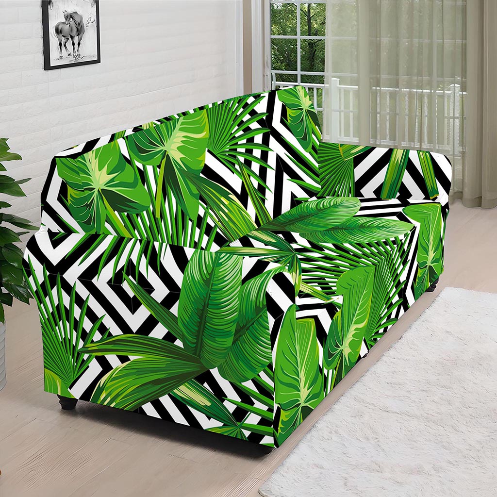 Exotic Tropical Leaves Pattern Print Sofa Cover