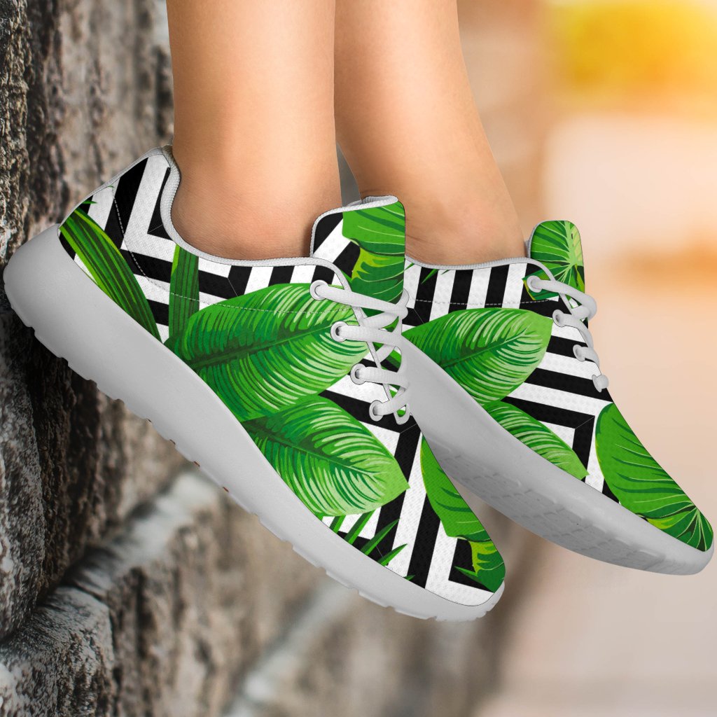 Exotic Tropical Leaves Pattern Print Sport Shoes GearFrost