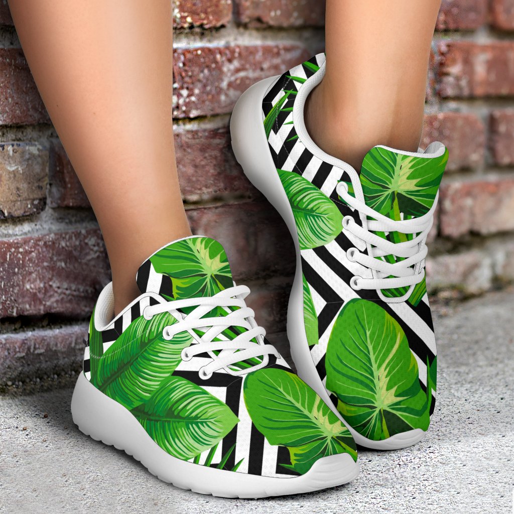 Exotic Tropical Leaves Pattern Print Sport Shoes GearFrost