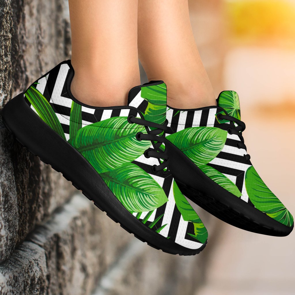 Exotic Tropical Leaves Pattern Print Sport Shoes GearFrost