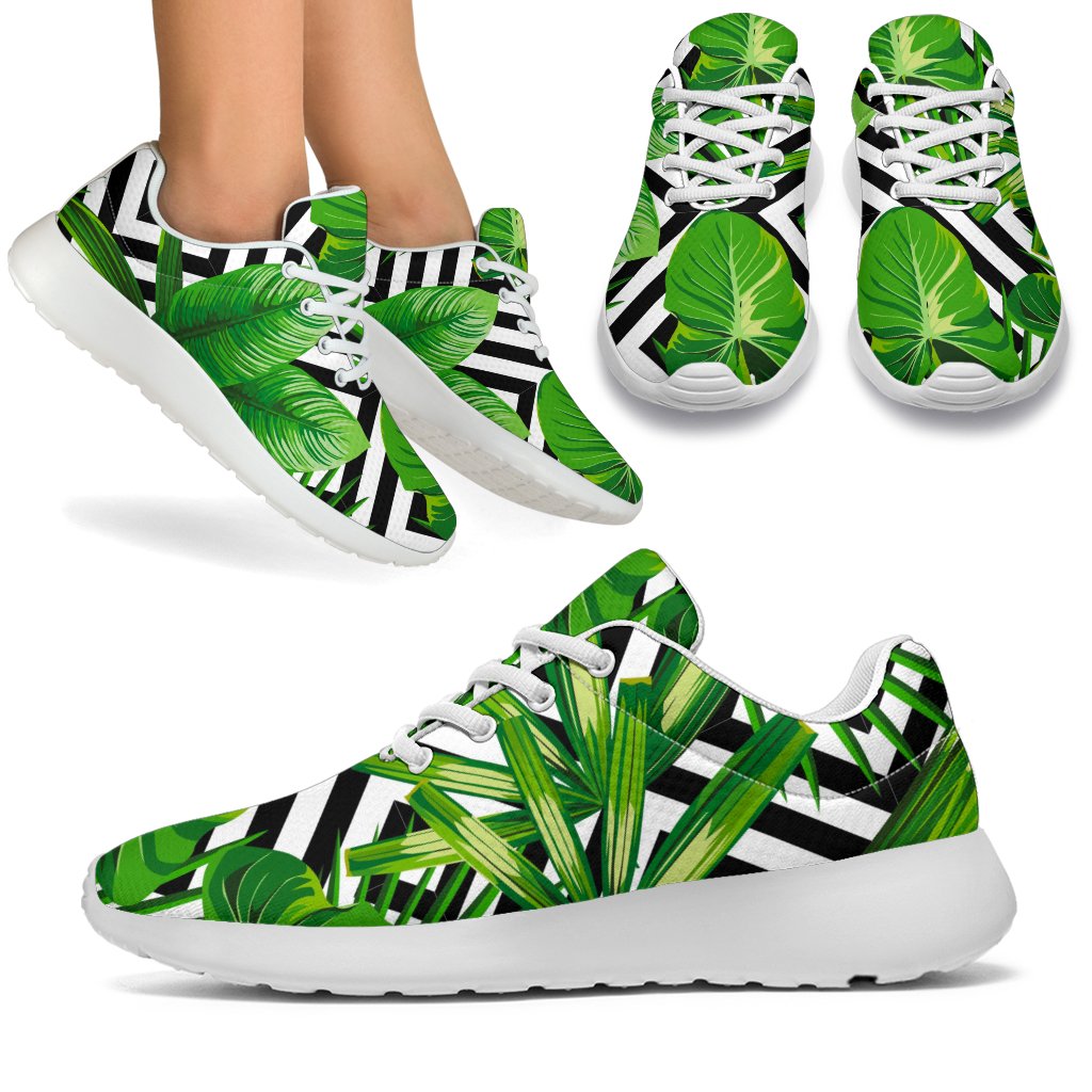 Exotic Tropical Leaves Pattern Print Sport Shoes GearFrost