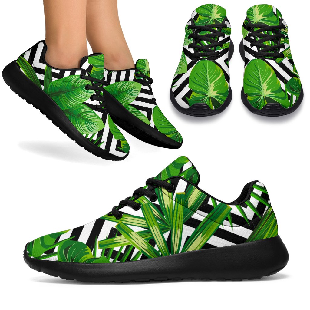 Exotic Tropical Leaves Pattern Print Sport Shoes GearFrost