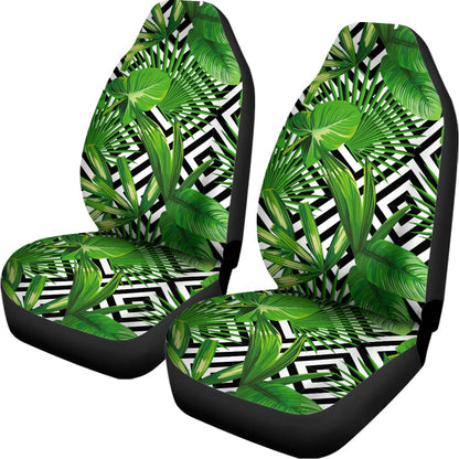 Exotic Tropical Leaves Pattern Print Universal Fit Car Seat Covers