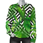Exotic Tropical Leaves Pattern Print Women's Crewneck Sweatshirt GearFrost