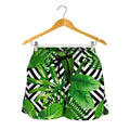 Exotic Tropical Leaves Pattern Print Women's Shorts