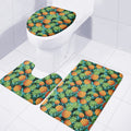 Exotic Tropical Pineapple Pattern Print 3 Piece Bath Mat Set