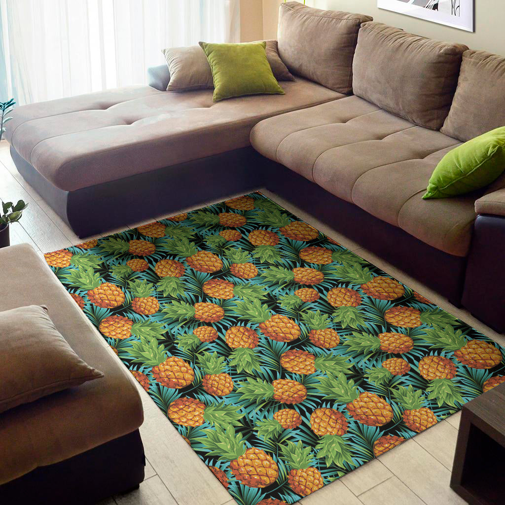 Exotic Tropical Pineapple Pattern Print Area Rug