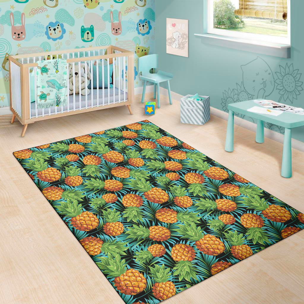 Exotic Tropical Pineapple Pattern Print Area Rug