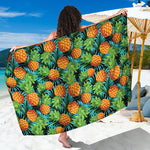 Exotic Tropical Pineapple Pattern Print Beach Sarong Wrap