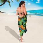 Exotic Tropical Pineapple Pattern Print Beach Sarong Wrap