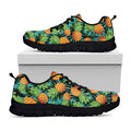 Exotic Tropical Pineapple Pattern Print Black Running Shoes