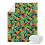 Exotic Tropical Pineapple Pattern Print Blanket