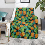 Exotic Tropical Pineapple Pattern Print Blanket