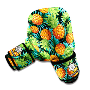 Exotic Tropical Pineapple Pattern Print Boxing Gloves