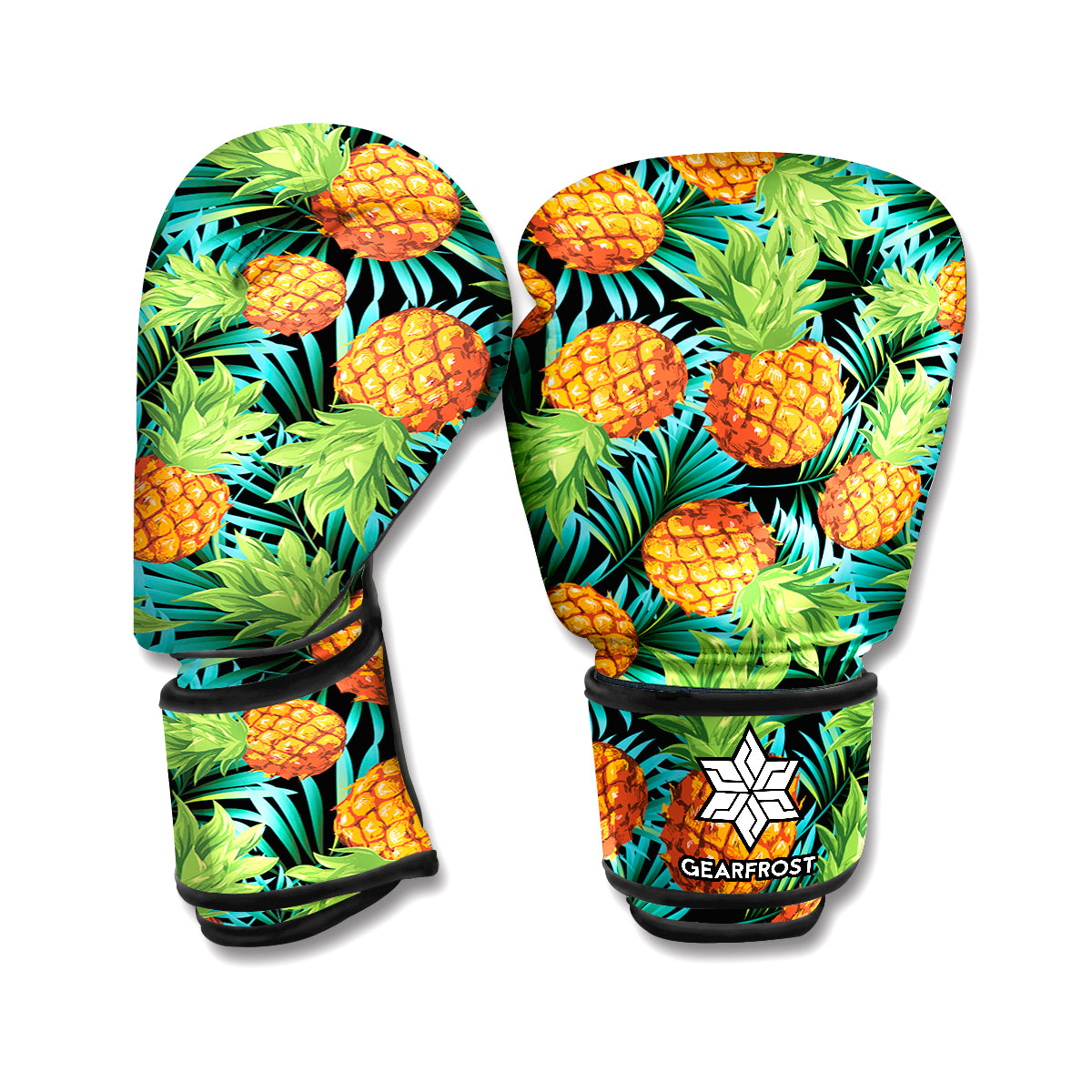 Exotic Tropical Pineapple Pattern Print Boxing Gloves