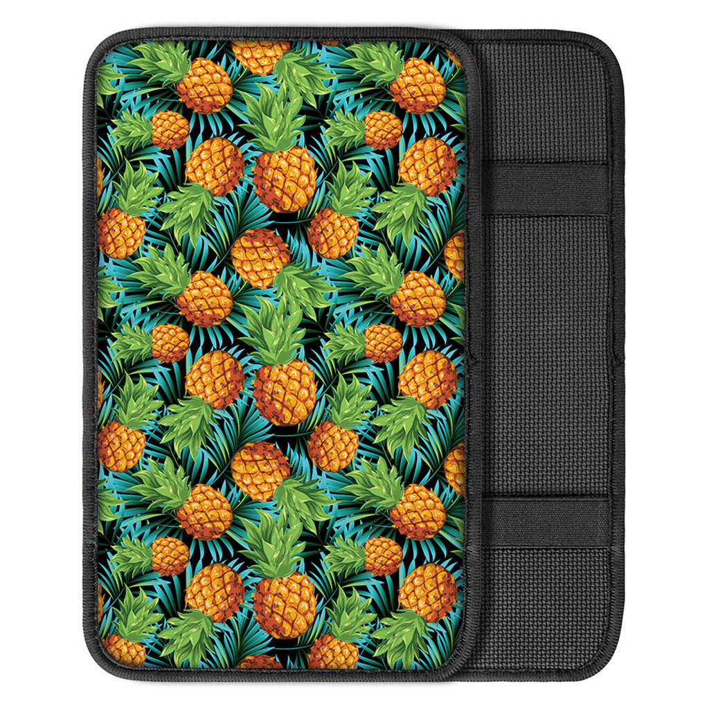 Exotic Tropical Pineapple Pattern Print Car Center Console Cover