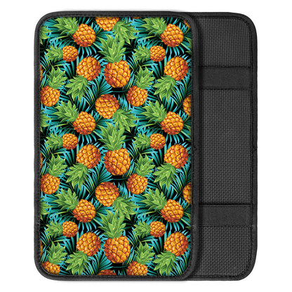 Exotic Tropical Pineapple Pattern Print Car Center Console Cover