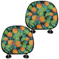 Exotic Tropical Pineapple Pattern Print Car Headrest Covers