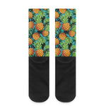 Exotic Tropical Pineapple Pattern Print Crew Socks