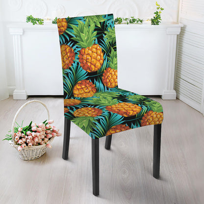 Exotic Tropical Pineapple Pattern Print Dining Chair Slipcover