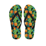 Exotic Tropical Pineapple Pattern Print Flip Flops
