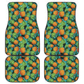 Exotic Tropical Pineapple Pattern Print Front and Back Car Floor Mats