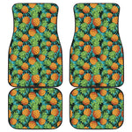 Exotic Tropical Pineapple Pattern Print Front and Back Car Floor Mats