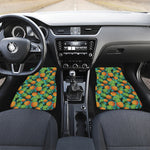 Exotic Tropical Pineapple Pattern Print Front and Back Car Floor Mats