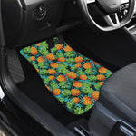 Exotic Tropical Pineapple Pattern Print Front and Back Car Floor Mats