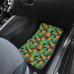 Exotic Tropical Pineapple Pattern Print Front and Back Car Floor Mats